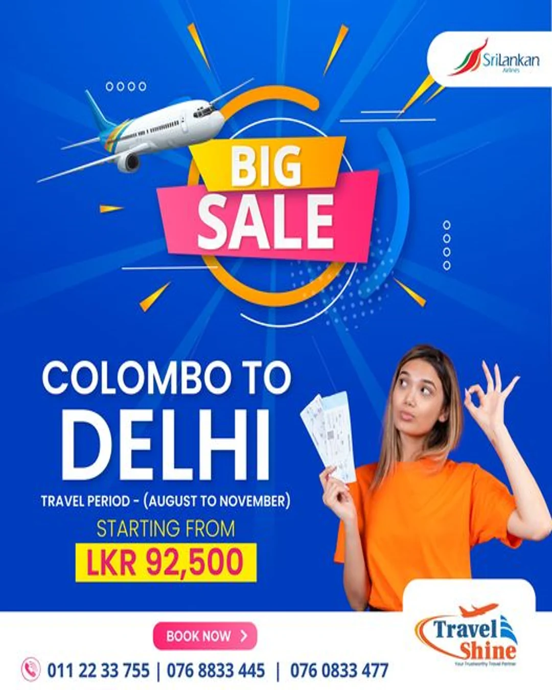 COLOMBO TO DELHI AUGUST TO NOVEMBER